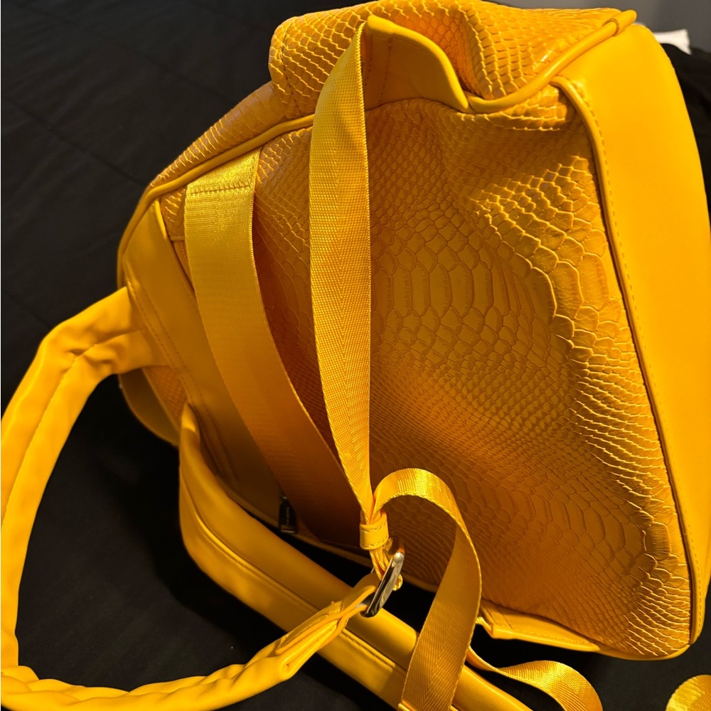 Yellow Textured Backpack - Picture 4 of 13